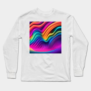 WAVES MULTICOLOR DESIGN, NEON COLOR, IPHONE CASE AND MORE Long Sleeve T-Shirt